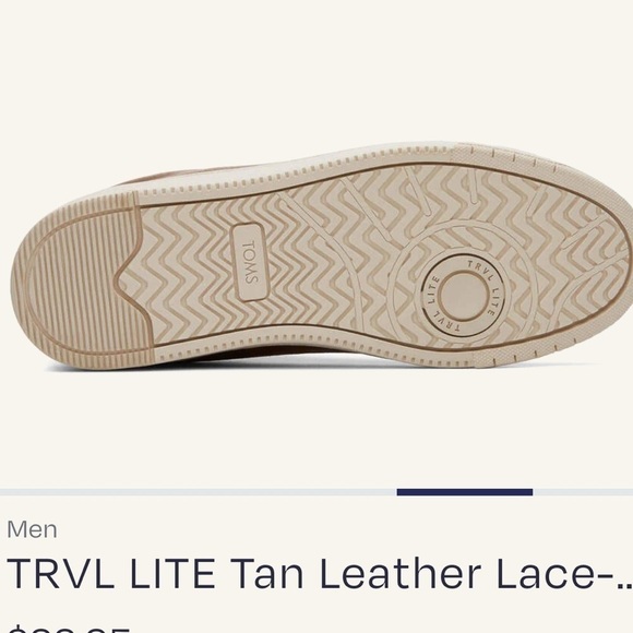 TOMS Tan Leather TRVL Lite Lace Shoes Sz 10.5 - Picture 3 of 13